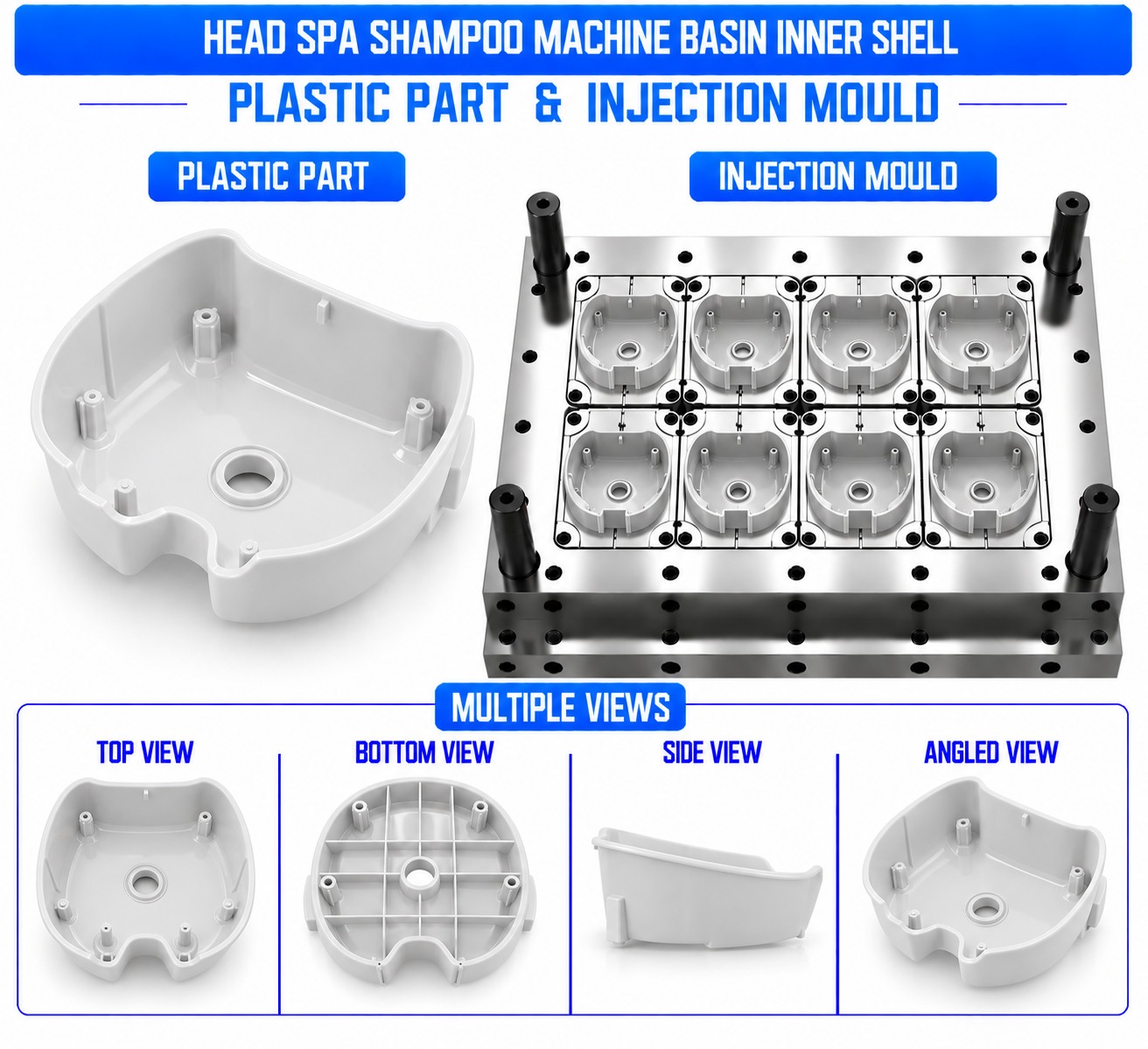 Head Spa Shampoo Machine Plastic Basin Inner Shell Mould and Moulding Services